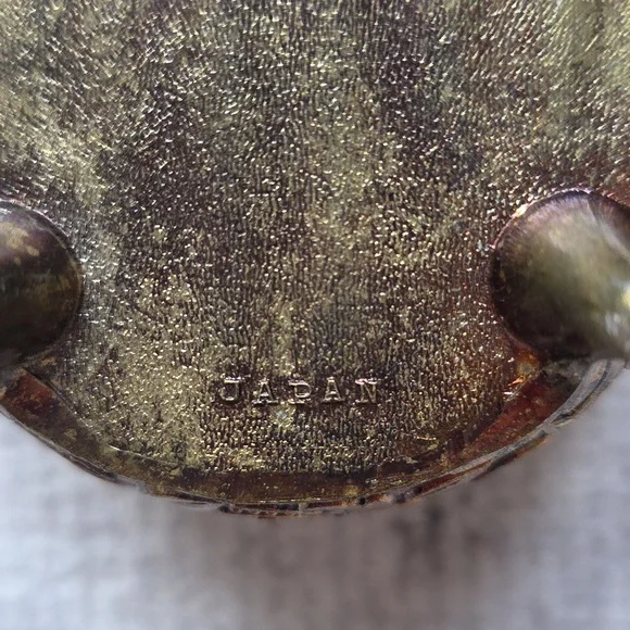 Antique Japan Trinket Box Silk Boucher Landscape Tintype Hair Mourning Chain - Picture 9 of 16